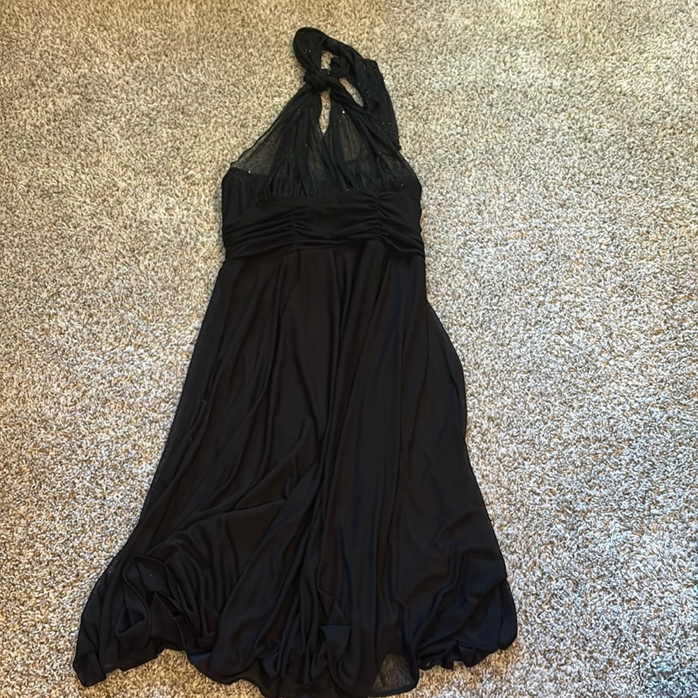 Women's Black Halter Dress - Picture 1 of 4